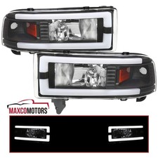 Black Fits 1994-2001 Dodge Ram 1500 2500 3500 Led Tube Headlights Leftright Black Fits 1994-2001 Dodge Ram 1500 2500 3500 Led Tube Headlights Leftright