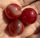 Lot of 3 JABO Classics Swirl Marbles .59" - .60" Mint Condition Cherry Red — photo 3