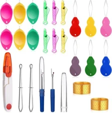 26 PCS Needles Threader Kit, Needle Threaders for Hand Sewing Kit Include Gourd