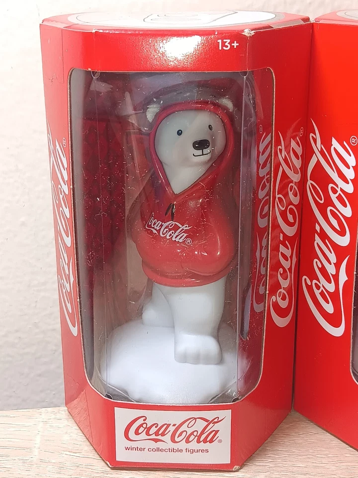 *БЕСПЛАТНАЯ ДОСТАВКА* 3,5 дюйма COCA~COLA БЕЛЫЕ МЕДВЕДИ набор из 2 коллекционных фигурок основное развлечение - Изображение 2 из 4