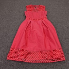 Calvin Klein Dress Womens 4 Pink Lace Sleeveless Fit  Flare Knee Length Party