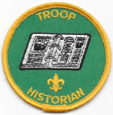 Troop Historian 1974-1976 THB-1-7-2 Cloth Back Boy Scouts of America BSA