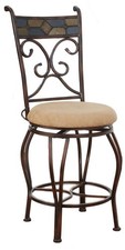 Counter Height Metal Stool, 24-Inch, Black/Gold