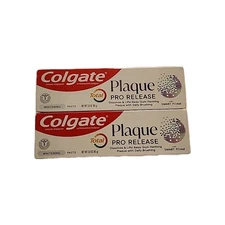 (2) Colgate Total PLAQUE PRO RELEASE Whitening Fluoride Toothpaste 3oz Exp 11/25
