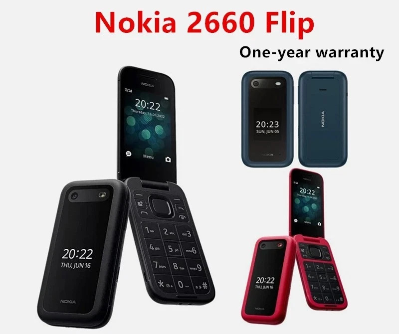 Original Nokia 2660 Flip 4G Dual-SIM 128MB+48MP Unlocked Flip