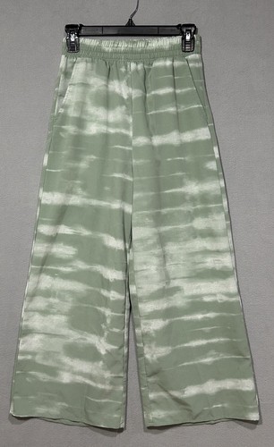H&M Outfit Wide Leg Pants & top set Girls Size 18 Green Printed Boho Festival - Picture 4 of 8