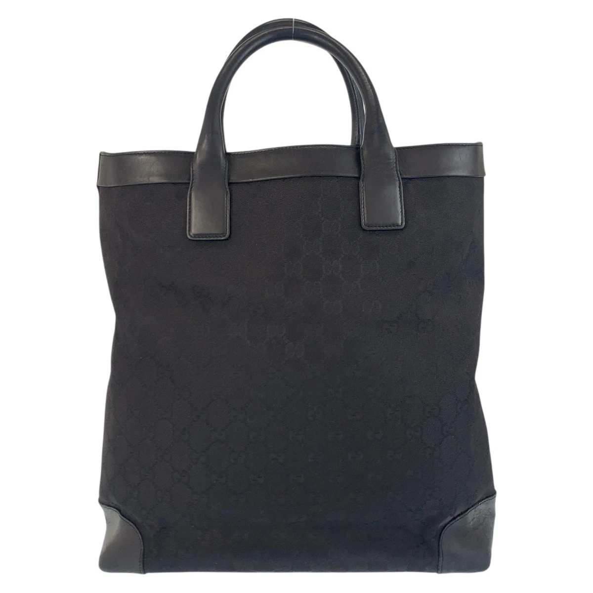 Sac fourre tout femme GUCCI noir noir GG toile cuir 002 1121 t 500551 occasion F
