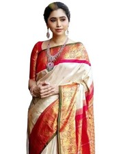 Women's Soft Banarasi Silk Jacquard Saree with Unstitched Blouse Piece