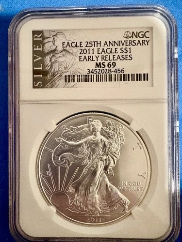 American Silver Eagle 25th Anniversary 2011 1oz Coin NGC MS69 Early Release