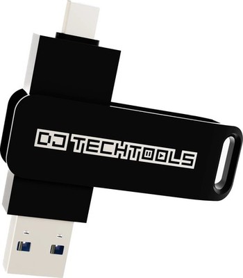 DJ Techtools Chroma Drive USB 128 GB Black High Speed DJ USB-A USB-C 3.2 FAT32