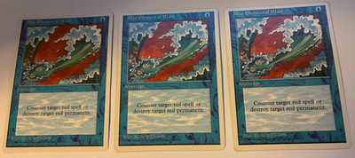3X MTG: Blue Elemental Blast  - 4th Edition Magic the Gathering
