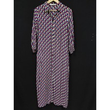 Zara Multicolor Long Sleeve Shirt Dress Graphic Print Women Size S