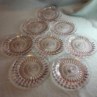 New ListingSet of 8 Vintage Jeanette Depression Glass PINK WINDSOR DIAMOND 7" Salad Plates