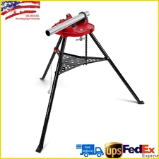 Tripod Pipe Chain Vise Stand 1/8"-6" Capacity Folding Legs for Cutting & Bending