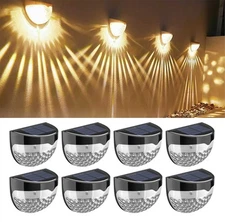 4-12x Solar LED Power Wall Light Deck Lights Garden Waterproof Stair Fence Lamp