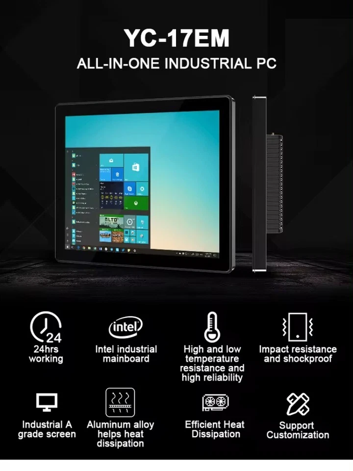 17 Inch Front Panel IP65 Industrial Embedded AIO Win10 Touch PC Tablets 128GB - Image 3 of 4