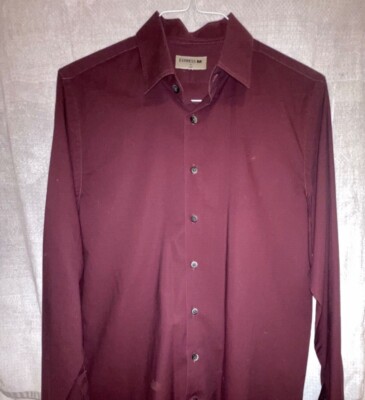 burgundy dress shirt express Express Men's size M Long Sleeve Button Down Dress Shirt Burgundy