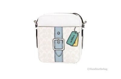 Coach (CH200) Hudson 21 Medium Chalk Trompe L'oeil Print Coated