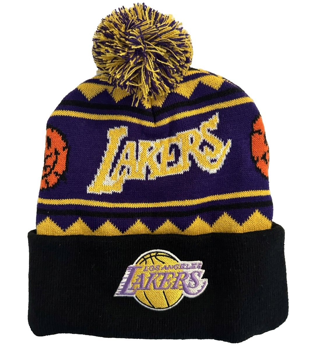 ミッチェル&ネス Mitchell & Ness 【 Los Angeles Lakers Team Pom Beanie Mens 】 メンズ MITCHELL & NESS NBA LOS ÁNGELES LAKERS Mens Cuffed POM BALL