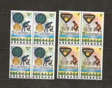 GRENADA - 1976 MNH GIRL GUIDES 1/2c & 1c BLOCKS OF FOUR - S185