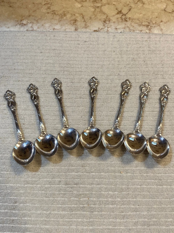 Лот из 7 ~ Watson 925 пробы LILY 1902 кофе чайная ложка отличном 138гр - Изображение 2 из 4