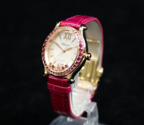 Chopard Happy Sport Oval Ladies 27-5362 Diamond Bezel Watch - Afbeelding 1 van 7