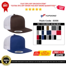 Yupoong Classics 6006 Adult 5 Panel Hat Structured High Profile Trucker Cap