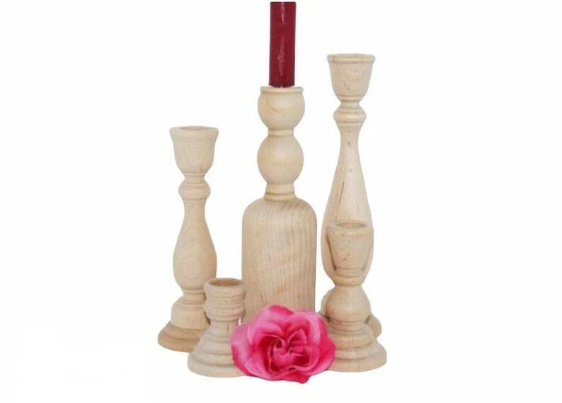 1-8.5英寸木质烛台支架统一烛台婚礼烛台 — 第 4/4 张图片