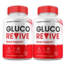 Gluco Revive Blood Support Capsules, All Natural Supplement 2 Pack 