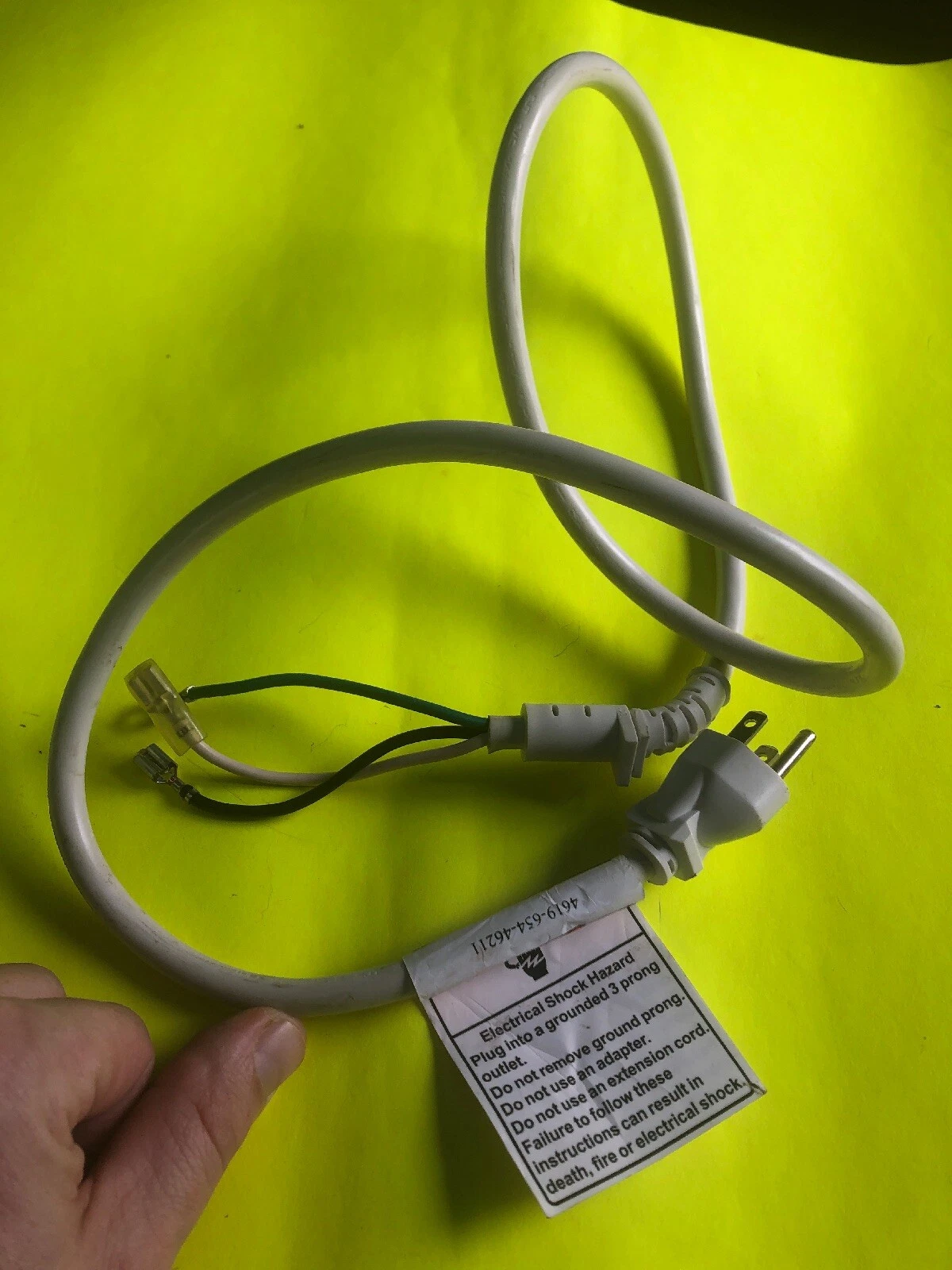 Whirlpool Kitchenaid Microwave Oven Power Cord 4619-654-46211