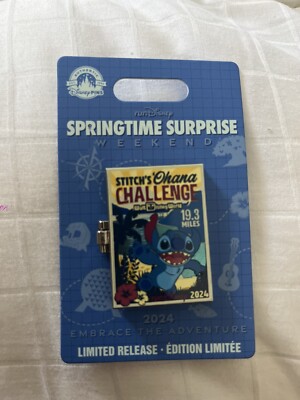 Stitch Spring Time Pin 2024 Walt Disney World RunDisney Springtime Surprise Stitch Pin I Did ...