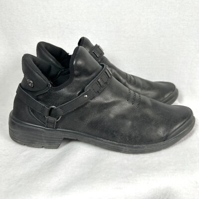 BZees Barista Biker Booties Shoes 10 10M Vegan Black Ankle Boots Slip On 