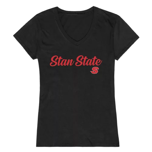 Cal State University Stanislaus Warriors CSUS NCAA Script Tee Women T Shirt