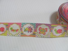 Butterfly Bee Catapiller 1 inch Grosgrain Ribbon
