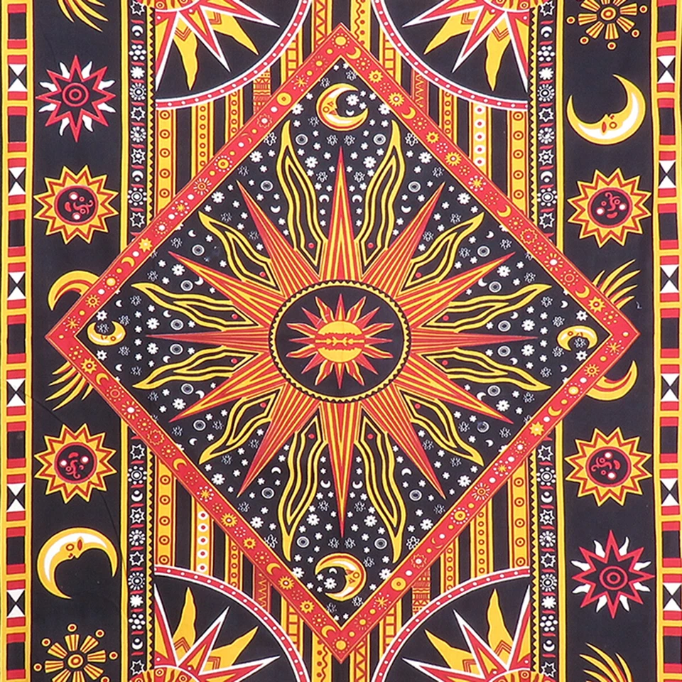 Boho Tapestry Indian Wall Hanging Beach Mat Decor Throw Blanket Twin Tapestries - Image 2 of 4