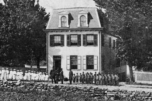 New 5x7 Civil War Photo: Gen. Ulysses Grant, others at Orphanage in Gettysburg
