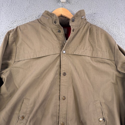 Vintage Lacoste Izod Harrington Bomber Jacket Mens Large Brown Full Zip Lined - Picture 6 of 16