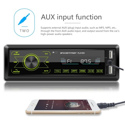 Single 1 DIN in-Dash Car Stereo Radio in Bluetooth MP3 Player USB FM Radio - Picture 10 of 14