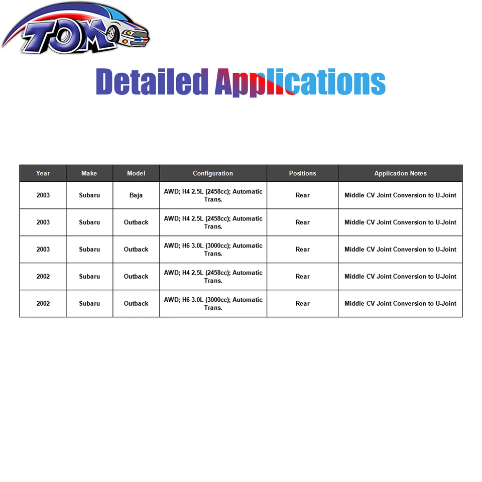 62.40" DRIVE SHAFT FOR SUBARU BAJA 03-06 LEGACY 96-99 OUTBACK 01-04 27111-AE061 - Image 3 of 4