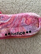 JUSTICE Cozy Socks 3 Pair with Grippers And Hair Twister.    Size 4 -10 Q10