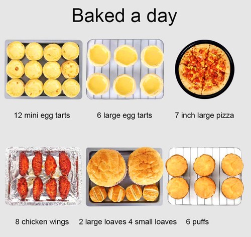 600W MINI Electric Oven Grill Toaster Bake Compact Oven Timer Breakfast Maker - Picture 6 of 11