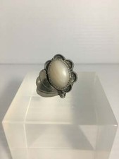 Elegant White Scolecite and Silver Ring