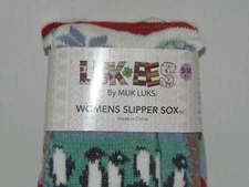SLIPPER SOCKS - LUK-EES - WOMEN - MULTI-COLOR - SM / MEDIUM   (5-7)  (BLU-A3-4)