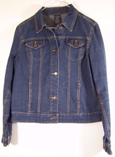 Faded Glory Jacket Child Size S / CH 4 - 6 Button Front Unlined Blue Denim