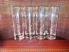 New Courvoisier Cognac Cocktail Glasses  6" Tall Glasses Etched Logo Set Of 4