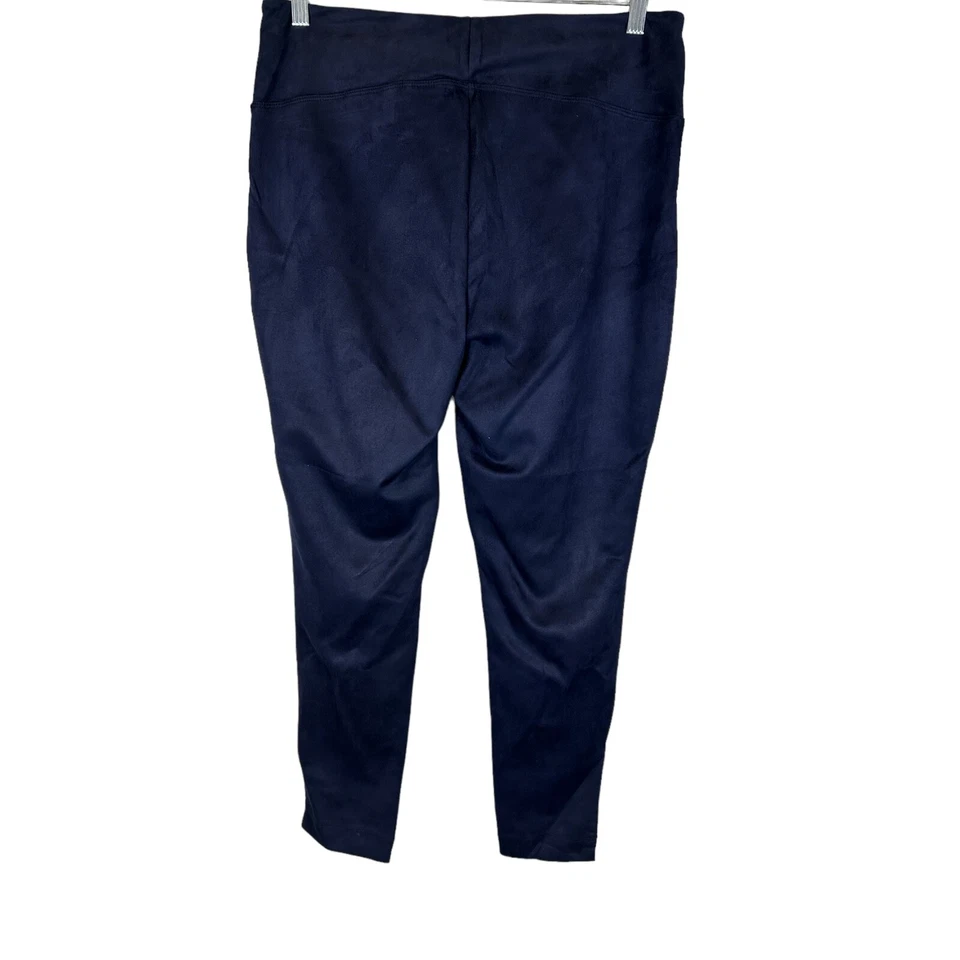 Women with Control Regular Tummy Control Faux Suede Leggings Navy Medium Size - Image 2 of 2