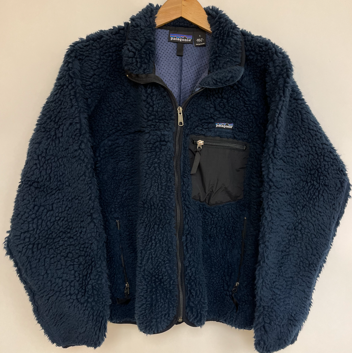 PATAGONIA Retro Cardigan Navy Blue Black Sherpa Deep Pile X PATAGONIA Retro Cardigan Navy Blue Black Sherpa Deep Pile X