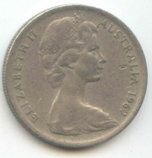 AUSTRALIA 1967 5 Cent  Echidna 75% Copper 25% Nickel