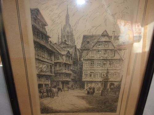 ORIGINAL ETCHING BY ERNST ZIPPERER, GERMAN 1888-1982 STREET SCENE - SIGNED - Picture 4 of 12