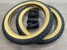 16” Bicycle BMX Comp3 Black Gum Wall Tires & Tubes 16x2.125 Set Of 2 Lowrider